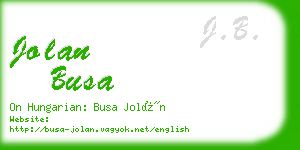 jolan busa business card